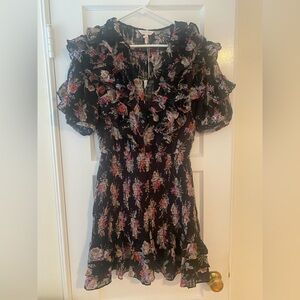 Rebecca Taylor Black Floral Dress